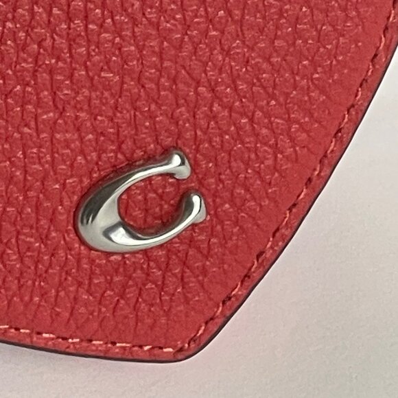 Coach Heart Coin Purse Keychain Red Bag Charm Earbud Case Leather CP406 - Picture 8 of 10